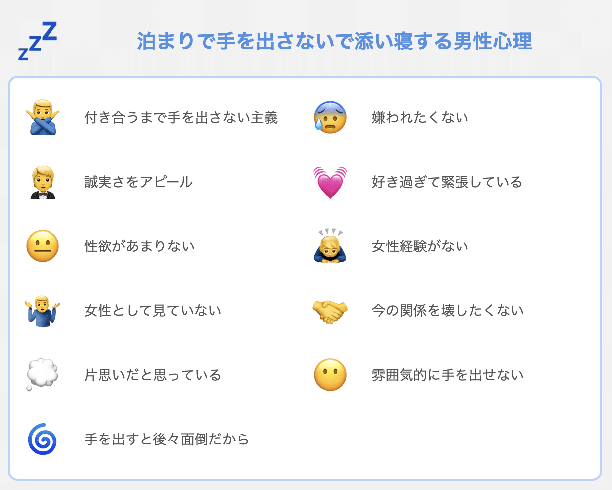 泊まりで手を出さないで添い寝する男性心理