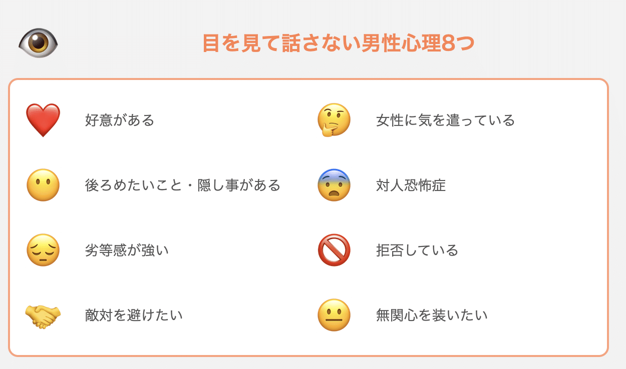 目を見て離さない男性心理